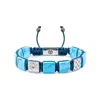 Mahigan Women's Silver / Blue Turquoise Macrame Braided Bracelet In Silver & Navy Blue String