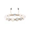Mahigan Women's Silver / White Braided Bracelet With Rainbow Moonstone In Silver - The Maverick In Metallic