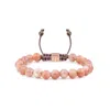 Mahigan Women's Sunstone Bracelet With Dark Mauve String & Rose Gold