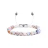 Mahigan Women's White / Silver Beaded Bracelet With White Agate In Silver