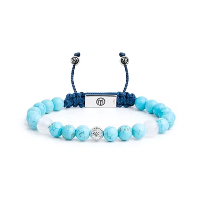Mahigan Women's White / Silver / Blue Turquoise Beaded Bracelet In Silver