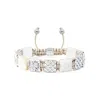 Mahigan Women's White / Silver Silver Macrame Bracelet With Mother Of Pearl – Beige Braided String