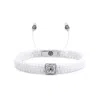 Mahigan Women's White / Silver White Macráme Bracelet In Silver  - 8mm