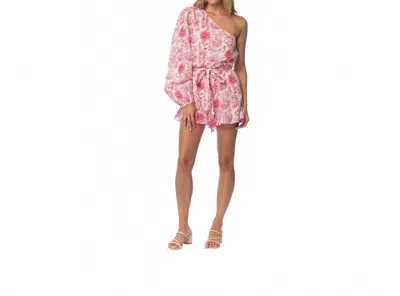 Mahila Bess One Shoulder Romper In Pink