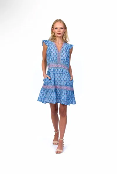 Mahila Henna Mini Dress In Blue