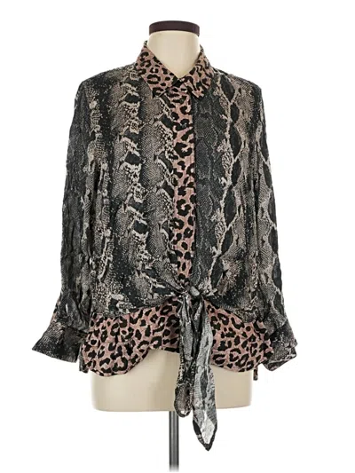 Pre-owned Mahila Long Sleeve Blouse In Gray