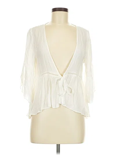 Pre-owned Mahina 3/4 Sleeve Blouse In White