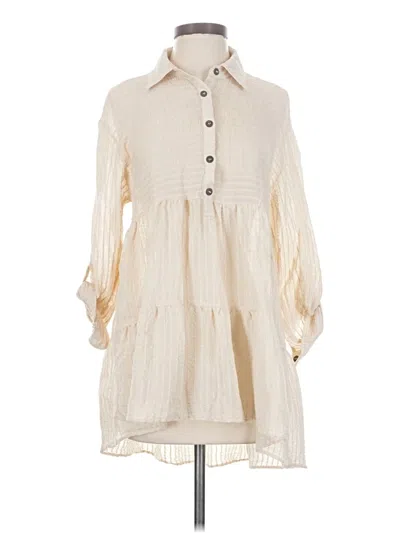 Pre-owned Mahina 3/4 Sleeve Blouse In White