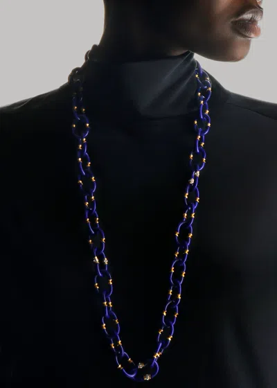 Mahnaz Collection Vintage 1960s Archimede Seguso Murano Glass, Rhinestone And Gilt Brass Necklace