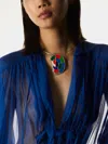 Mahnaz Collection Vintage 1979 Sonia Delaunay Abstraction Sterling Silver And Enamel Pendant Necklace Mahnaz Collectio