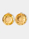 Mahnaz Collection Vintage Hervé Van Der Straeten Gilded Brass Double Sphere Clip-on Earrings In Gold
