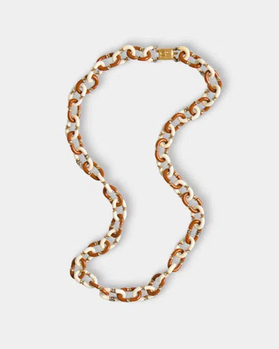Mahnaz Collection Women's Vintage 1960 Archimede Seguso Italian Glass And Metal Necklace In Brown