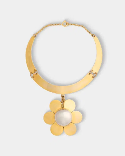 Mahnaz Collection Women's Vintage 1975 Pierre Cardin French Gold-tone And Silver-tone Flower Necklace