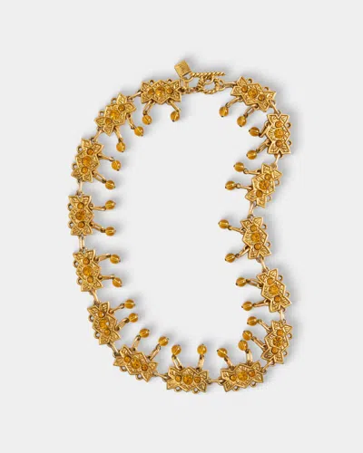 Mahnaz Collection Women's Vintage 1980 Alexis Lahellec Gilt Metal, Resin And Amber Necklace In Gold