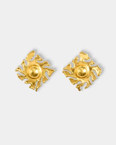 Mahnaz Collection Women's Vintage 1980 Jean Mahie French 22-karat Yellow Gold Clip-on Earrings