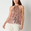 Maia Sequin Womens Sleeveless Lined Blouse In Sand