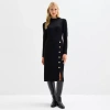 Maia Womens Long Sleeve Midi Sweater Dress In Black