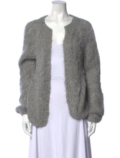 Pre-owned Maiami Alpaca Open Front Sweater In Grey