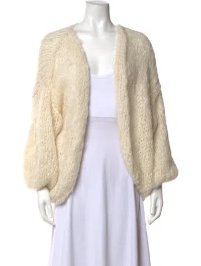 Pre-owned Maiami Alpaca Open Front Sweater In Neutrals