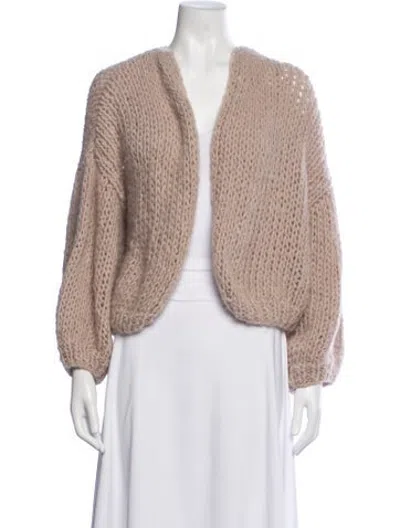 Pre-owned Maiami Alpaca Open Front Sweater In Pink