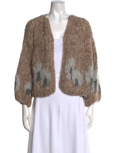 Pre-owned Maiami Alpaca Patterned Sweater W/ Tags In Neutrals