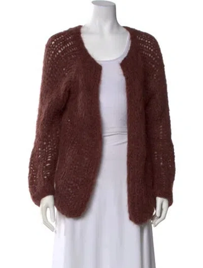 Pre-owned Maiami Alpaca Scoop Neck Sweater In Brown