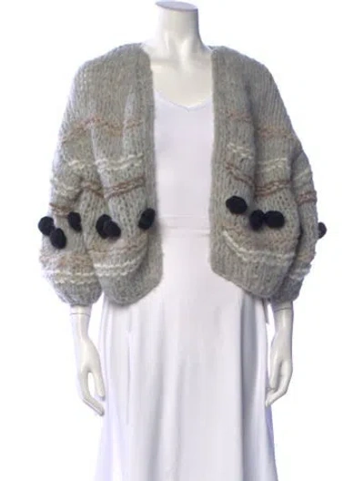 Pre-owned Maiami Alpaca Striped Sweater In Grey