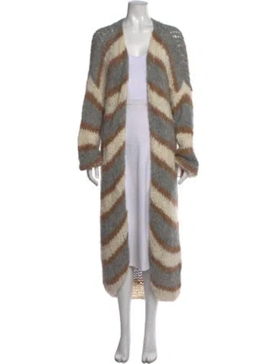 Pre-owned Maiami Alpaca Striped Sweater W/ Tags In Neutrals