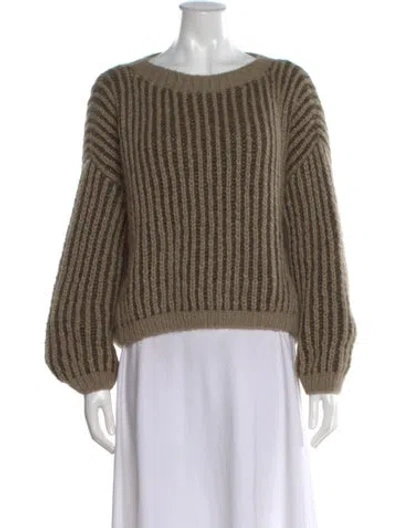 Pre-owned Maiami Baby Alpaca Bateau Neckline Sweater In Multi