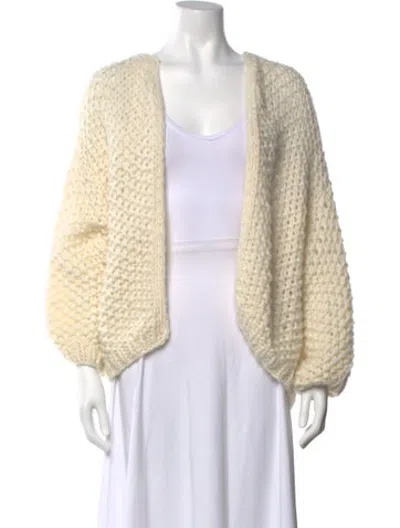 Pre-owned Maiami Baby Alpaca Open Front Sweater In Neutrals
