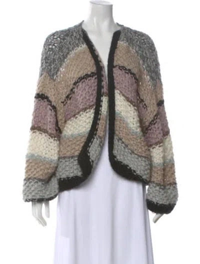 Pre-owned Maiami Baby Alpaca Striped Sweater In Neutral