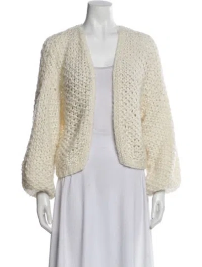 Pre-owned Maiami Baby Alpaca V-neck Sweater In Neutral