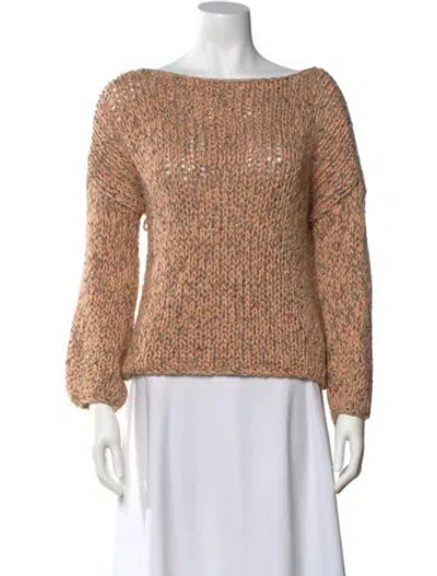 Pre-owned Maiami Bateau Neckline Sweater In Pink