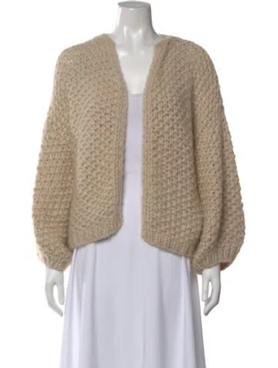Pre-owned Maiami Cashmere Open Front Sweater In Neutral