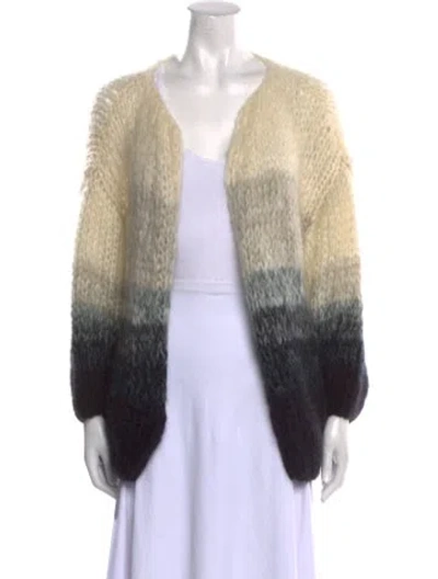 Pre-owned Maiami Merino Wool Striped Sweater In Black