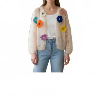 Maiami Mohair Bomber Cardigan In Soft Apricot (1042) In Multi