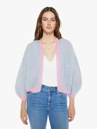 Maiami Mohair Brioche Bomber Cardi Rose Jacket In Mint