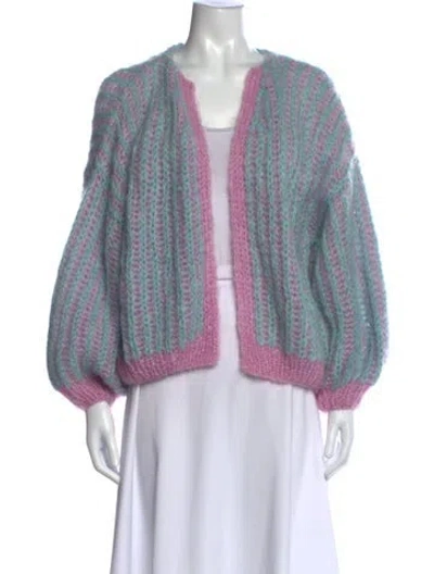 Pre-owned Maiami Mohair Colorblock Pattern Sweater In Multi