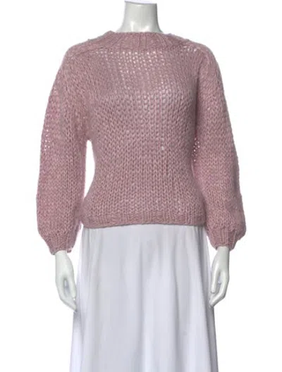Pre-owned Maiami Mohair Crew Neck Sweater In Pink