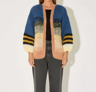 Maiami Mohair Gradient Big Cardigan In Mustard - Denim In Multi