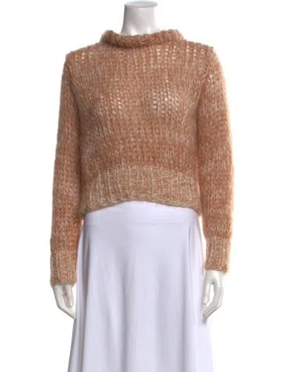 Pre-owned Maiami Mohair Mock Neck Sweater In Pink