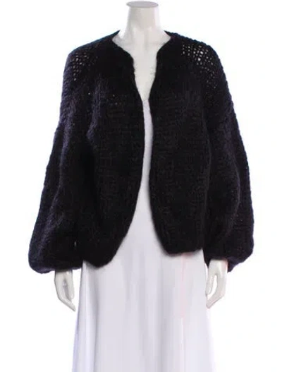 Pre-owned Maiami Mohair Open Front Sweater In Black
