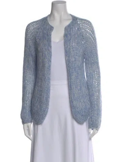 Pre-owned Maiami Mohair Open Front Sweater In Blue