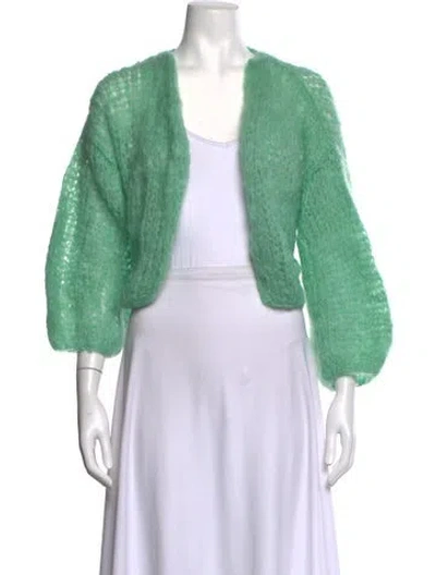 Pre-owned Maiami Mohair Open Front Sweater In Green