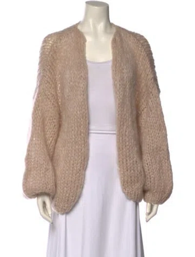 Pre-owned Maiami Mohair Open Front Sweater In Neutral