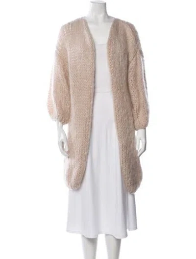 Pre-owned Maiami Mohair Open Front Sweater In Neutral