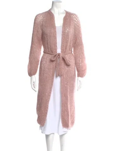 Pre-owned Maiami Mohair Open Front Sweater In Pink