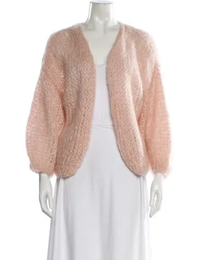 Pre-owned Maiami Mohair Open Front Sweater In Pink