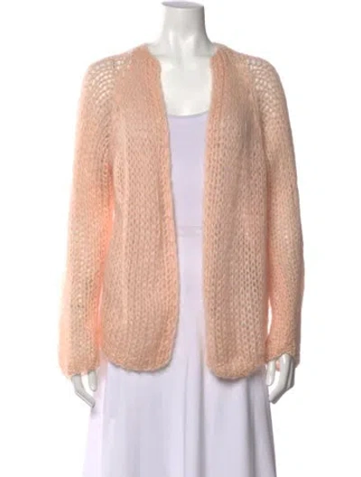 Pre-owned Maiami Mohair Open Front Sweater In Pink