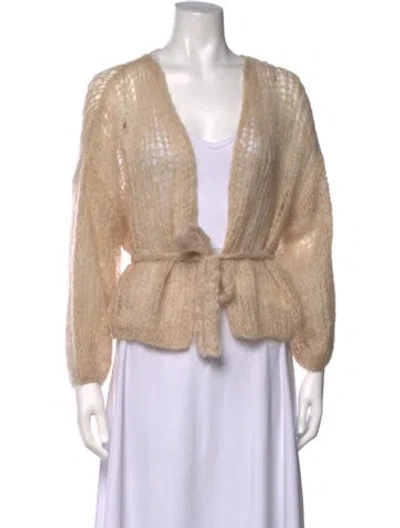Pre-owned Maiami Mohair Open Front Sweater In Pink